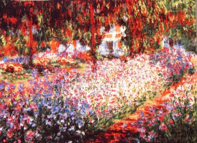 Claude Monet - Irises in Garden
